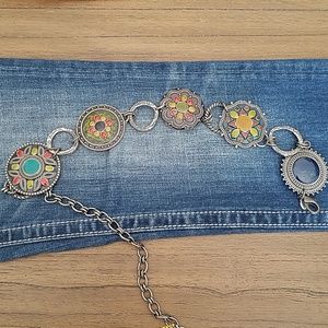Chico's Accessories - Chicos Enamel Medallion Chain Belt Chico's Accessories - Chicos Enamel Medallion Chain Belt